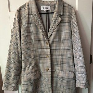 BB Dakota Long Plaid Blazer